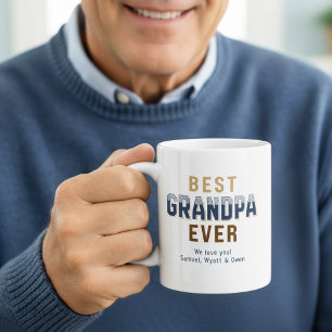 Personalized Typography Design Best Grandpa Ever Coffee Mug
