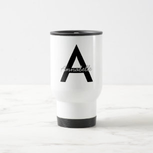 Personalized Typography Monogram Travel Mug