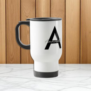 Personalized Typography Monogram Travel Mug