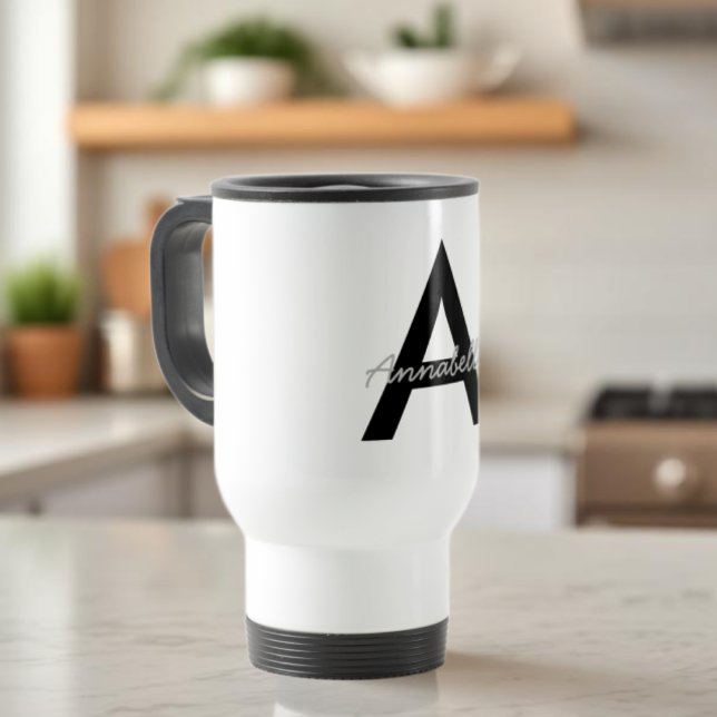 Personalized Typography Monogram Travel Mug (Creator Uploaded)