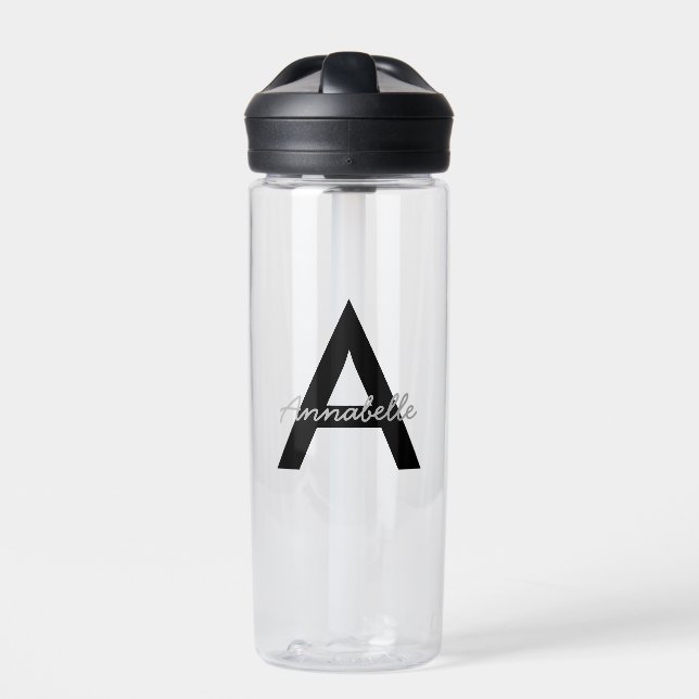 Personalized Typography Monogram Water Bottle (Front)