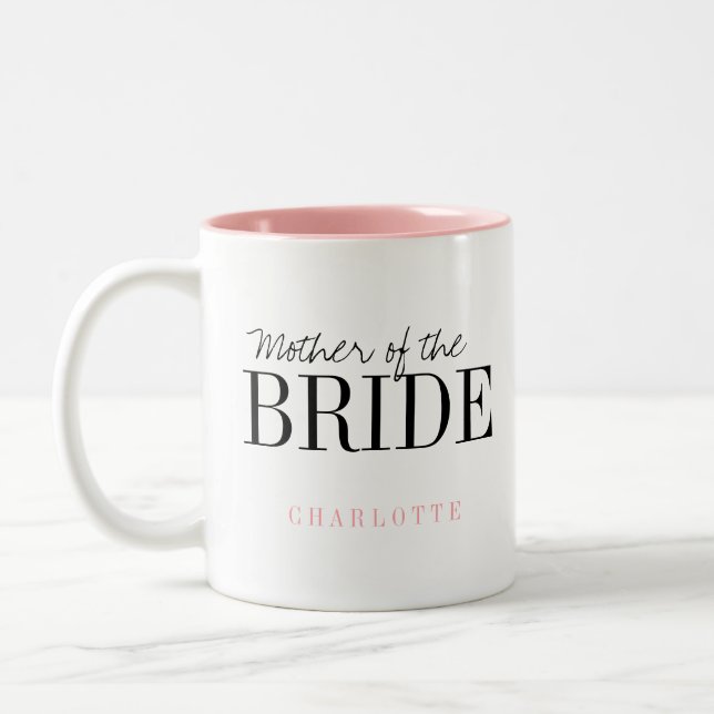 Personalized typography mother of the bride mug (Left)