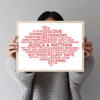 Personalized Typography Word Cloud for Couples