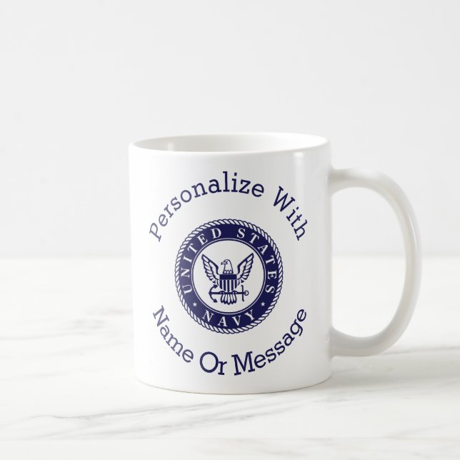 Personalized U.S. Navy Emblem Coffee Mug (Right)