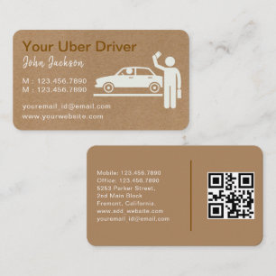 Personalized Uber Driver QR Code Business Card