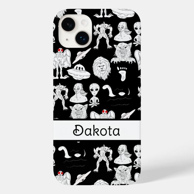 Personalized UFO, Alien, Bigfoot Cryptid Case-Mate iPhone Case (Back)