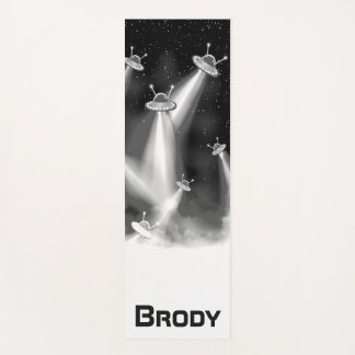 Personalized UFO  Galaxy with Alien Spaceships Yoga Mat