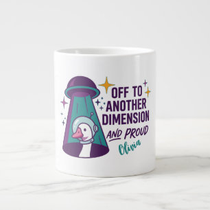 Personalized UFO Goose Mug, Funny Space Gift Large Coffee Mug