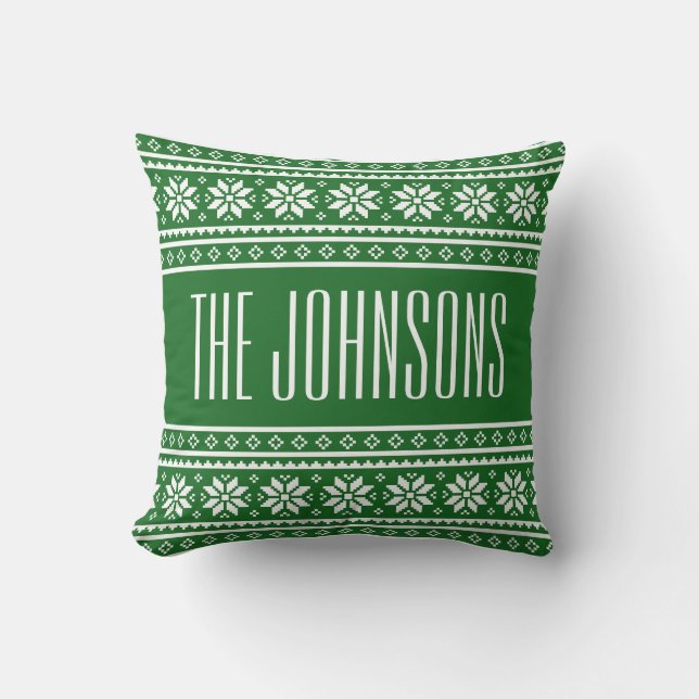 Personalized UGLY CHRISTMAS SWEATER throw pillows (Front)