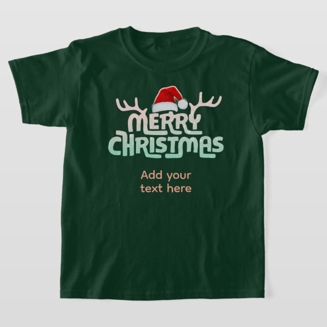 Personalized Ugly Christmas Tee Shirts for Kids (Laydown)
