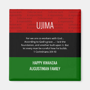 Personalized UJIMA Happy Kwanzaa  Magnet