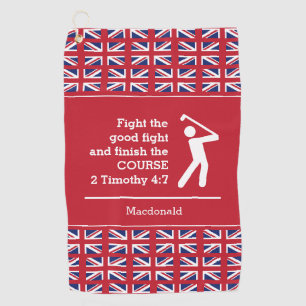 Personalized UK UNION JACK Christian Golf Towel