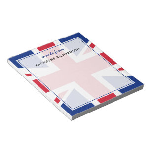 Personalized UK United Kingdom Flag Notepad