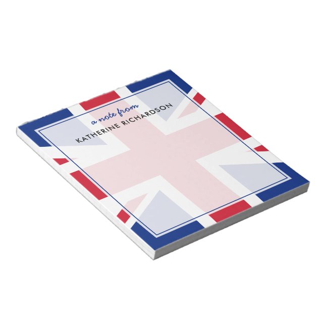 Personalized UK United Kingdom Flag Notepad (Angled)