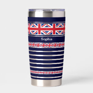 Personalized (UK) United Kingdom Patriotic Flag  Insulated Tumbler