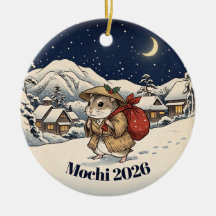 Personalized Ukiyo-e Hamster Japanese Winter Chris