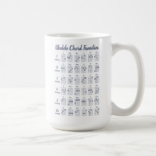 Personalized Ukulele Chord Charts   Navy Blue Coffee Mug
