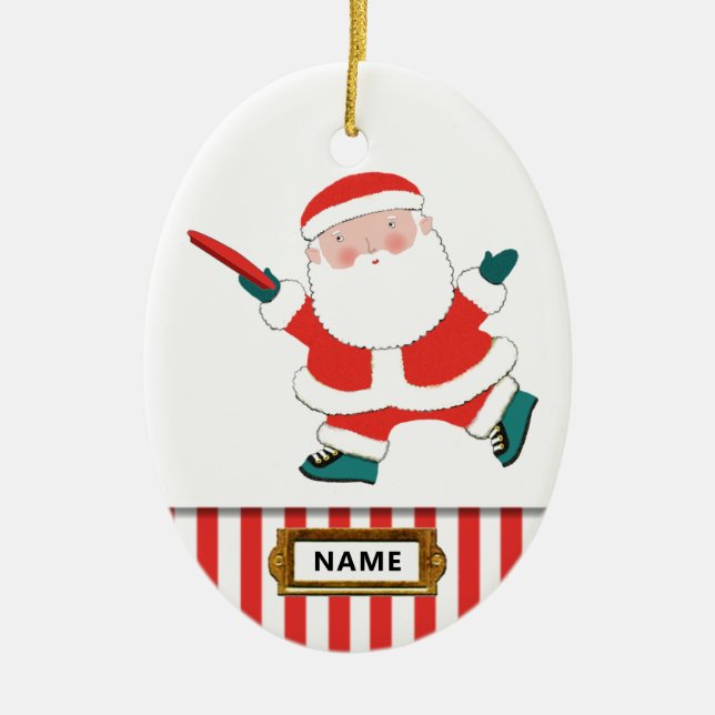 personalized ultimate frisbee collectable ceramic  ceramic ornament (Front)
