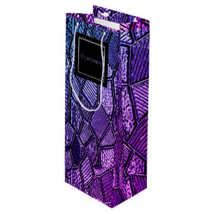 Personalized Ultra Violet Mosaic Glass Wine Bag