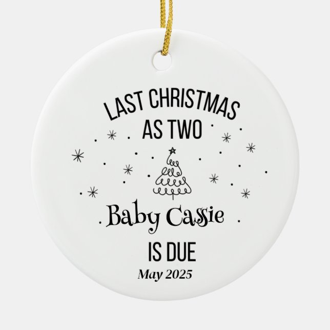Personalized Ultrasound 1st Christmas Ceramic Ornament (Front)