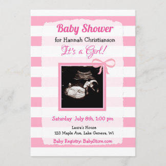 Personalized Ultrasound Picture Baby Shower Invitation