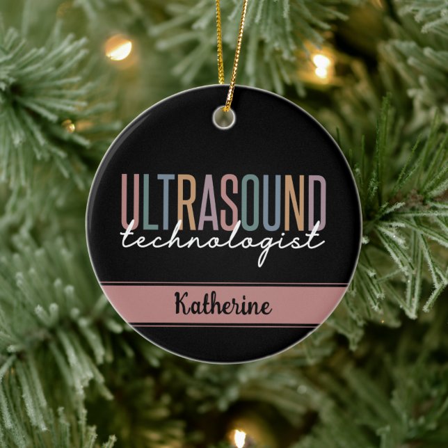 Personalized Ultrasound Technologist Gifts Ceramic Ornament (Tree)