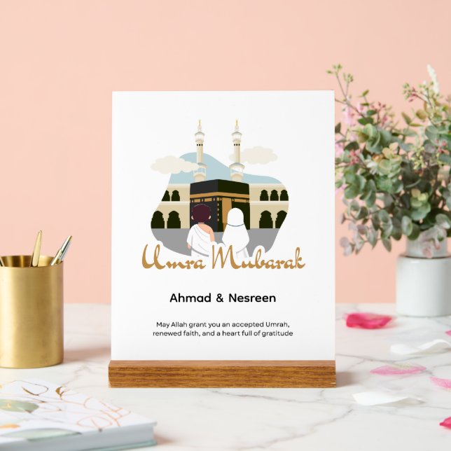 Personalized Umra Mubarak Gift Acrylic Sign (Wedding)