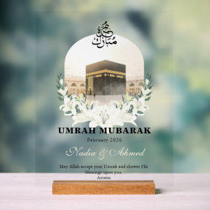 Personalized Umrah Mubarak Acrylic Sign