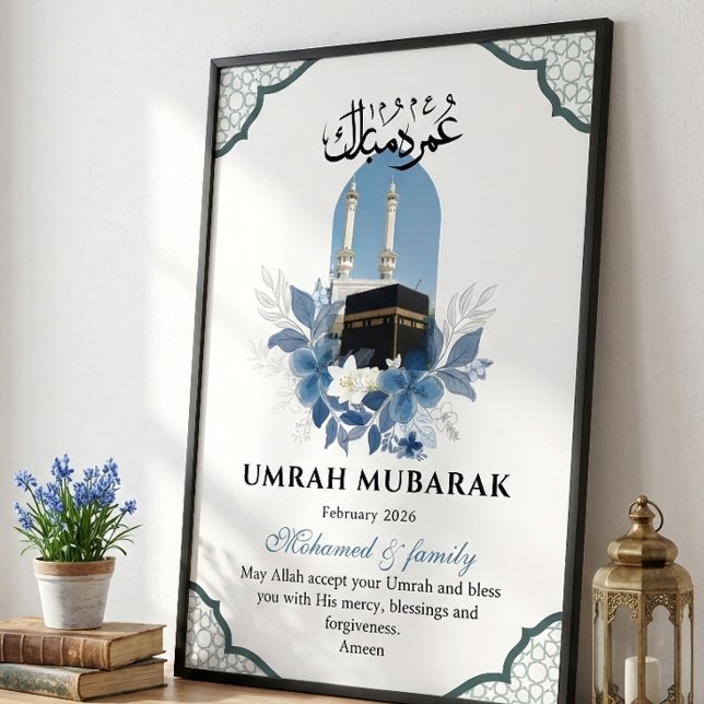 Personalized Umrah Mubarak Islamic Wall Art Poster (Créateur téléchargé)