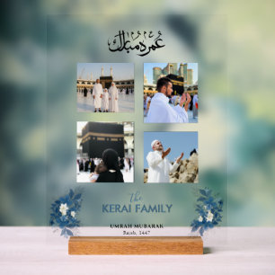 Personalized Umrah Mubarak Photo Collage Acrylic Acrylic Sign