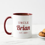 Personalized Uncle Monogram Mug<br><div class="desc">Modern minimalist typography design personalized with uncle's name and established date or any other custom text. Perfect custom keepsake for new aunts, uncles or other family members to announce you're expecting! Click Customize It to change fonts and colours and add your own text and photos. Add a different name or...</div>