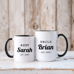 Personalized Uncle Monogram Mug<br><div class="desc">Modern minimalist typography design personalized with uncle's name and established date or any other custom text. Perfect custom keepsake for new aunts, uncles or other family members to announce you're expecting! Click Customize It to change fonts and colours and add your own text and photos. Add a different name or...</div>