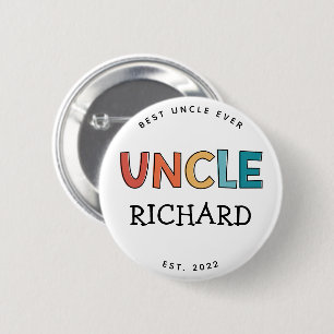 Personalized Uncle Retro Gift Best Uncle Ever Cute 2 Inch Round Button