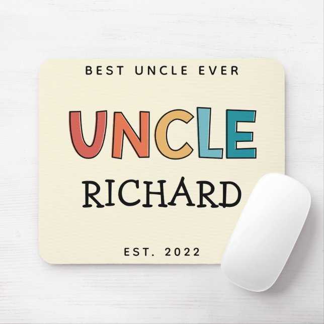 Personalized Uncle Retro Gift Best Uncle Ever Cute Mouse Pad (With Mouse)