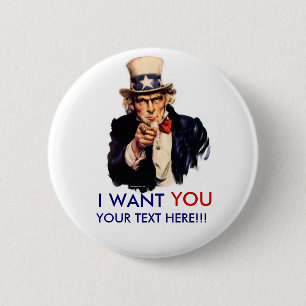 Personalized Uncle Sam Button