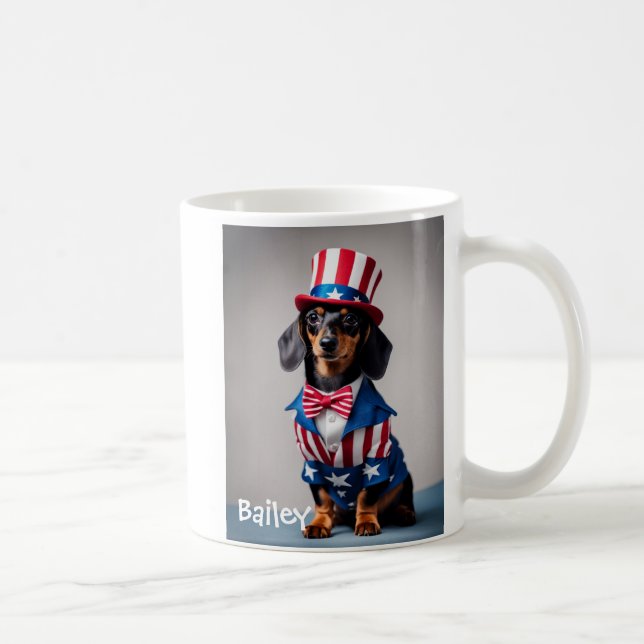 Personalized Uncle Sam Dachshund Mug (Right)
