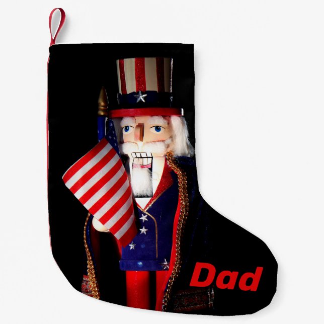 Personalized Uncle Sam Nutcracker Small Christmas Stocking (Front)