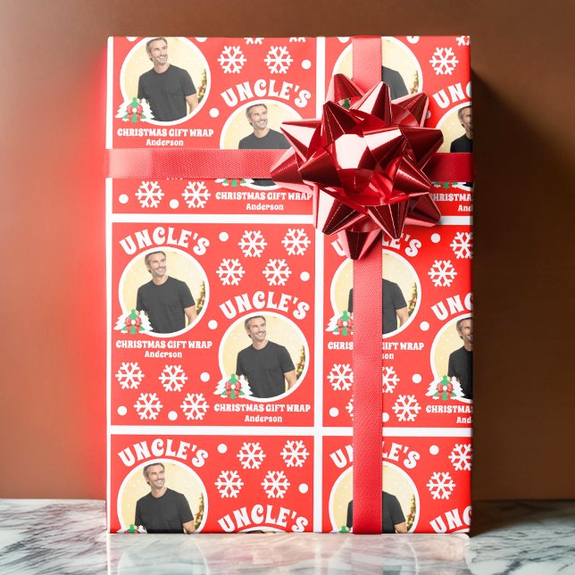 Personalized Uncle's Photo Christmas Gift Wrap (Creator Uploaded)