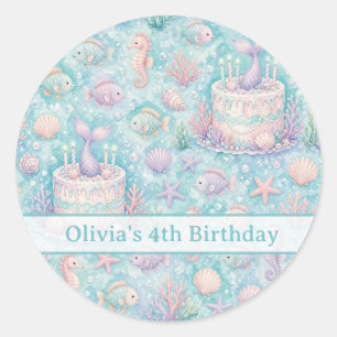 Personalized Under the Sea Birthday Classic Round Sticker