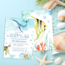 Personalized Under the Sea Birthday - Ocean Whale 