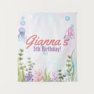 Personalized Under the Sea Birthday Tapestry Sign