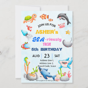 Personalized Under the Sea Downloadable Birthday I Invitation