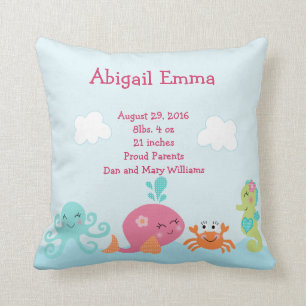 Personalized Under the Sea life Pillow Keepsake