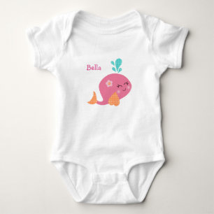 Personalized Under the Sea Pink Whale Baby Shirt