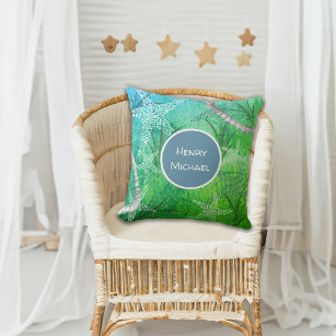 Personalized Under the Sea Starfish Nautical Throw Pillow