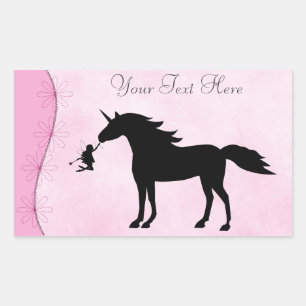 Personalized Unicorn and Fairy Silhouette Stickers