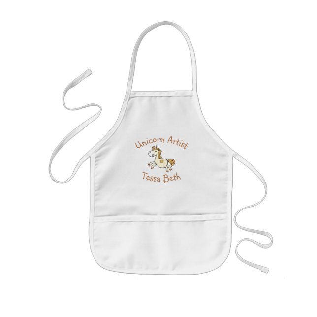 Personalized Unicorn Artist Kids Apron (Front)