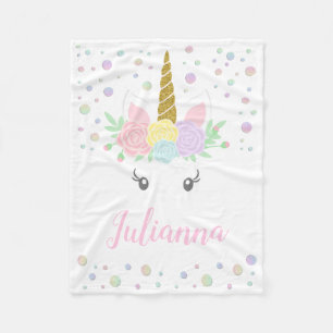 Personalized Unicorn Baby Blanket