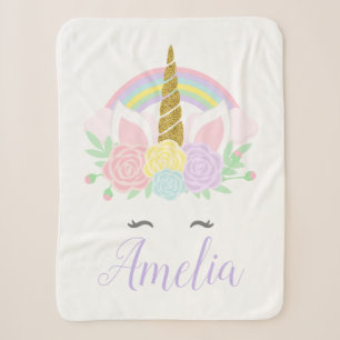 Personalized Unicorn Baby Blanket