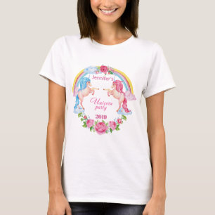 Personalized Unicorn Bachelorette Party T-Shirt